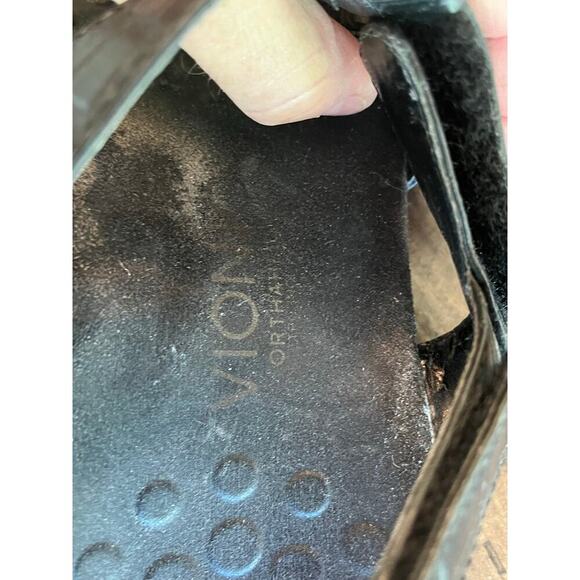 Vionic Sandals Women 8 Black Leather Orthotic Comfort Walking Travel Summer Shoe - Picture 5 of 9